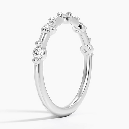 0.28CTW Lab Grown Diamond Prong Set 5 Stone Wedding Band