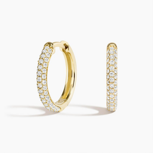 1/3 CTW Lab Grown Diamond Tube Huggie Earrings