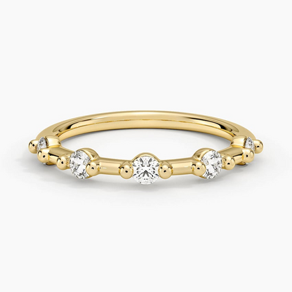 0.28CTW Lab Grown Diamond Prong Set 5 Stone Wedding Band