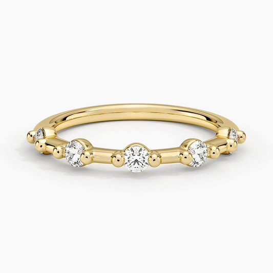 0.28CTW Lab Grown Diamond Prong Set 5 Stone Wedding Band
