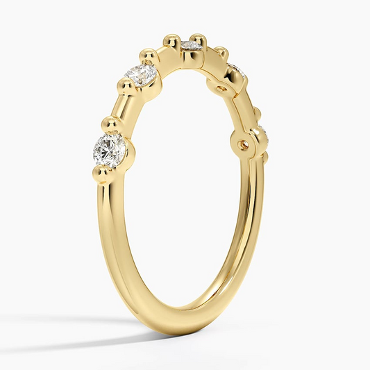 0.28CTW Lab Grown Diamond Prong Set 5 Stone Wedding Band