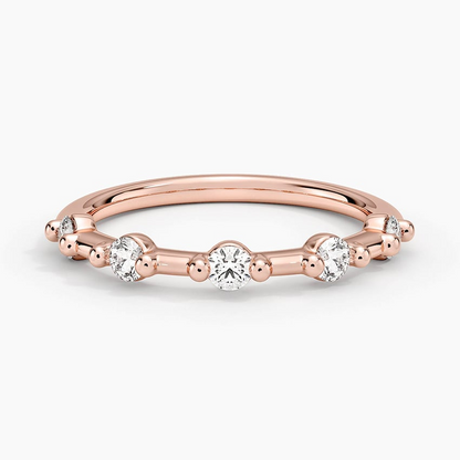 0.28CTW Lab Grown Diamond Prong Set 5 Stone Wedding Band