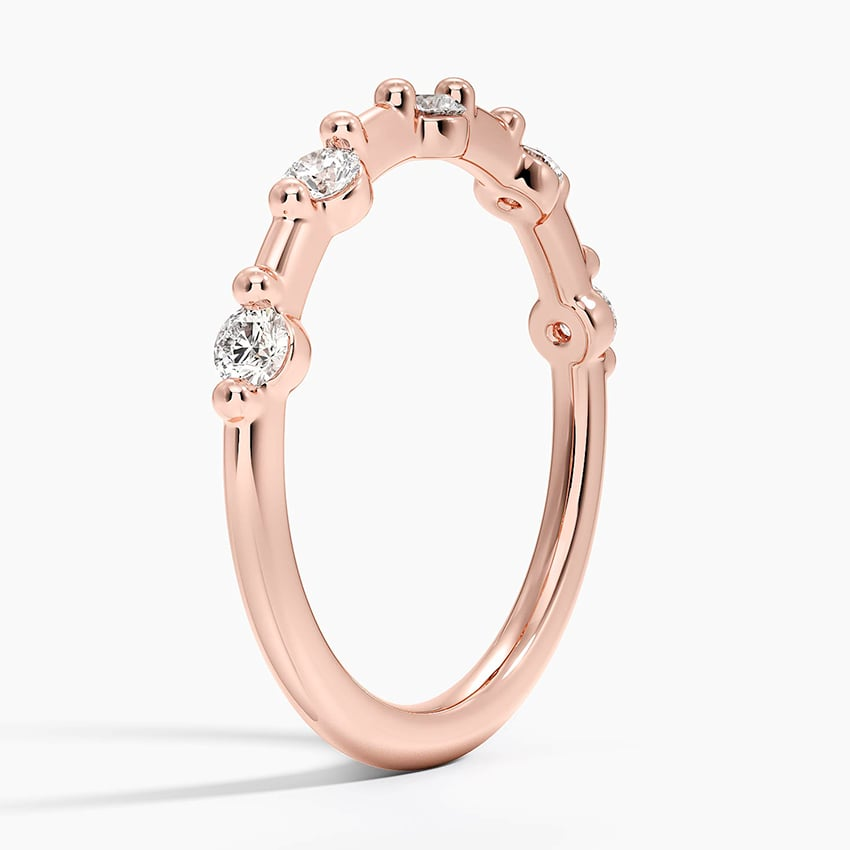 0.28CTW Lab Grown Diamond Prong Set 5 Stone Wedding Band