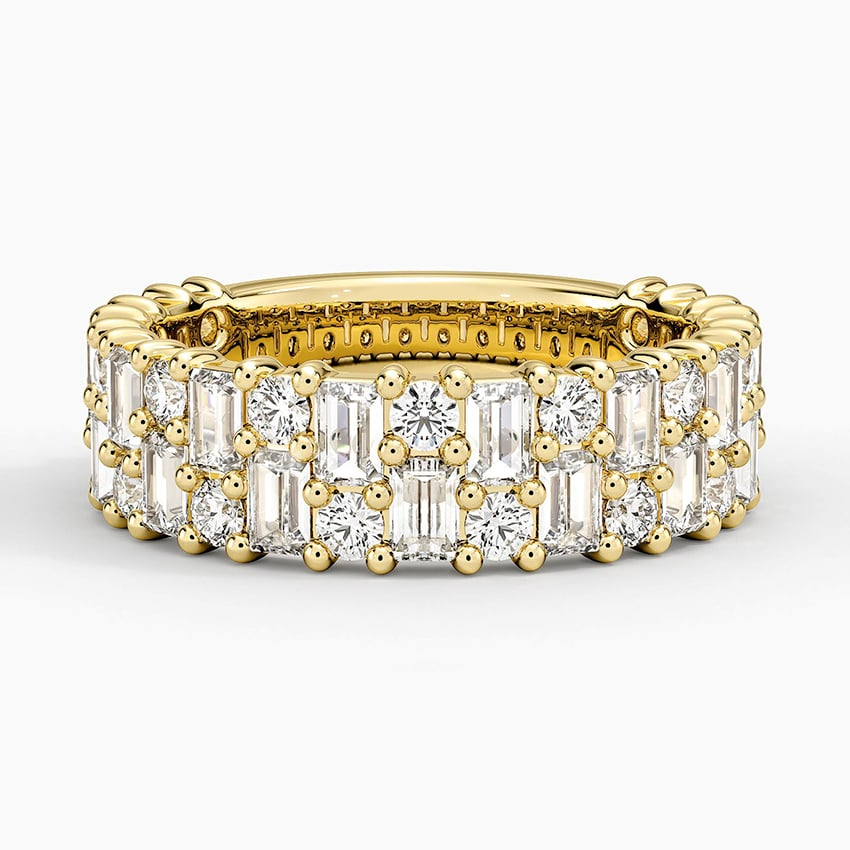 0.57CTW Round & Baguette Lab Grown Diamond Wedding Band