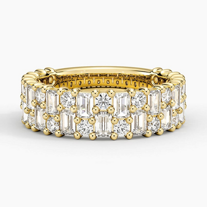 0.57CTW Round & Baguette Lab Grown Diamond Wedding Band