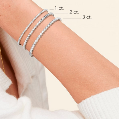 1CTW 7 inch Elegant Three Prong Lab Grown Diamond Tennis Bracelet
