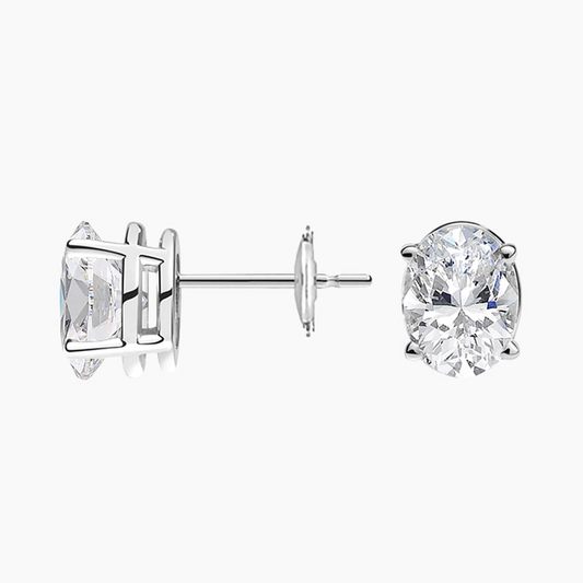 2 CTW Oval Lab Grown Diamond Stud Earrings
