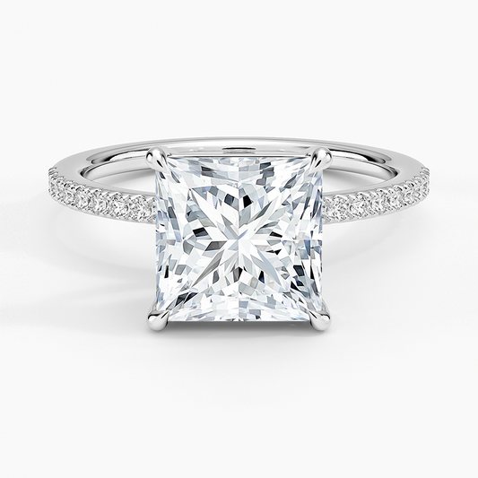 21/2Ct Princess Lab Grown Diamond Gold Engagement Ring