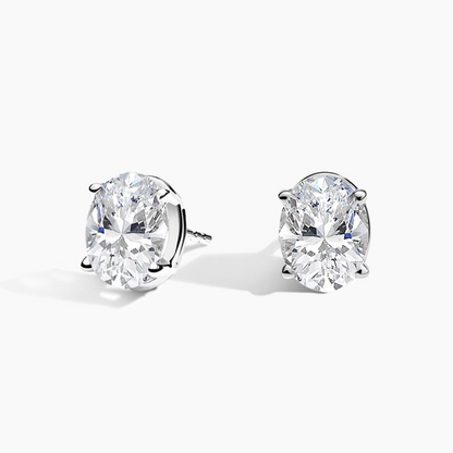 2 CTW Oval Lab Grown Diamond Stud Earrings
