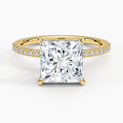 21/2Ct Princess Lab Grown Diamond Gold Engagement Ring