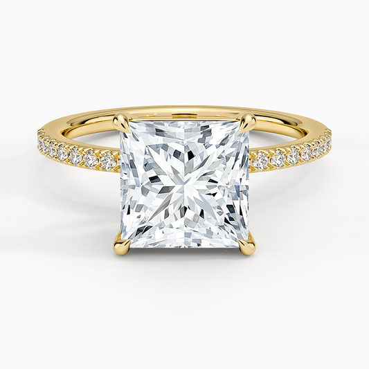 21/2Ct Princess Lab Grown Diamond Gold Engagement Ring