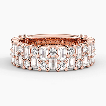 0.57CTW Round & Baguette Lab Grown Diamond Wedding Band