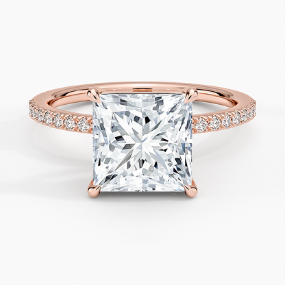 21/2Ct Princess Lab Grown Diamond Gold Engagement Ring
