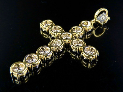 2 Inch Lab Grown Diamond Cluster Cross Pendant