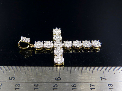 2 Inch Lab Grown Diamond Cluster Cross Pendant