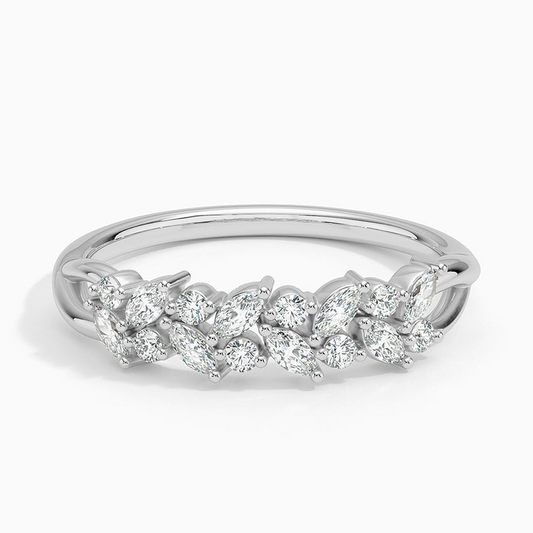 14k Gold Antique Lab Grown Diamond Women's Wedding Band