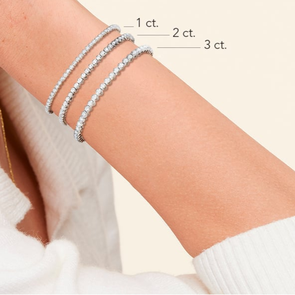 3CTW 7 inch Three Prong Lab Grown Diamond Tennis Bracelet For Unisex