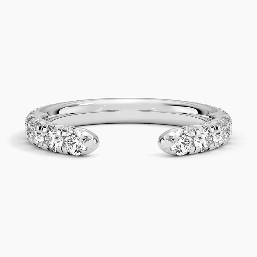 0.88CTW Round Lab Grown Diamond Open Shank Wedding Band