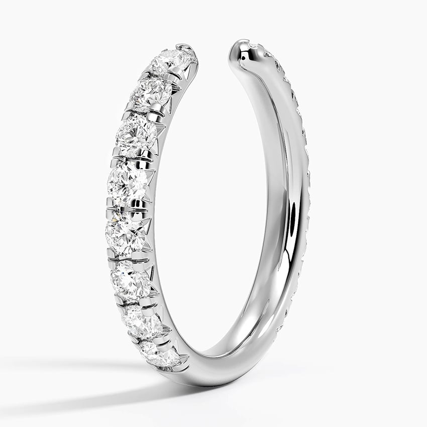 0.88CTW Round Lab Grown Diamond Open Shank Wedding Band