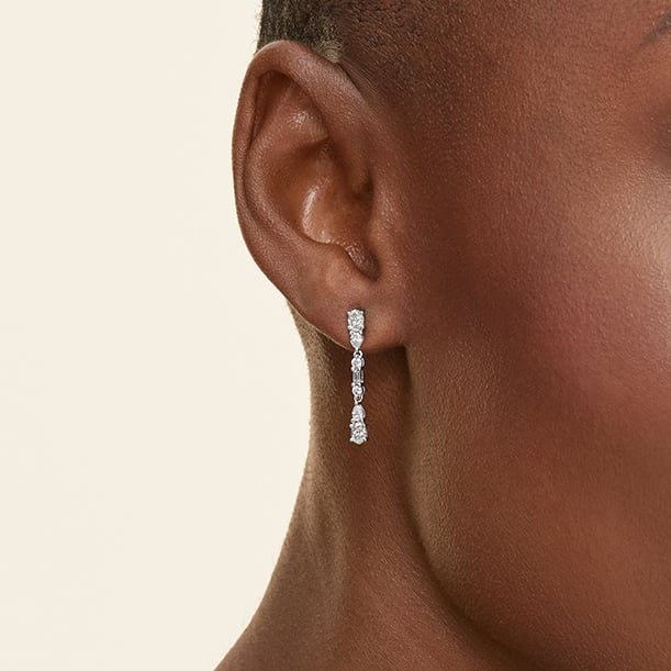 7/8 CTW Mireille Lab Grown Diamond Drop Earrings