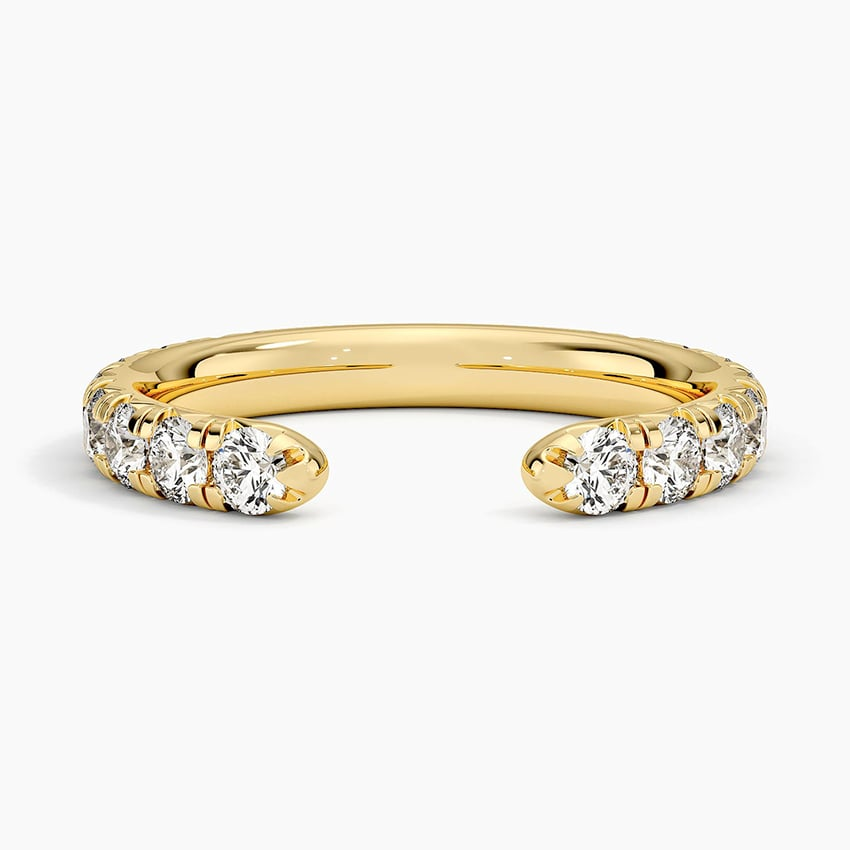 0.88CTW Round Lab Grown Diamond Open Shank Wedding Band