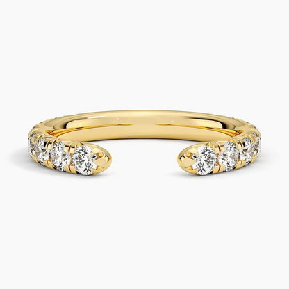 0.88CTW Round Lab Grown Diamond Open Shank Wedding Band