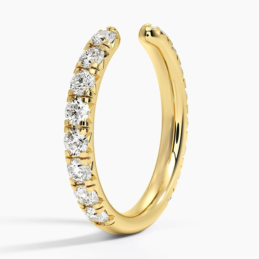 0.88CTW Round Lab Grown Diamond Open Shank Wedding Band