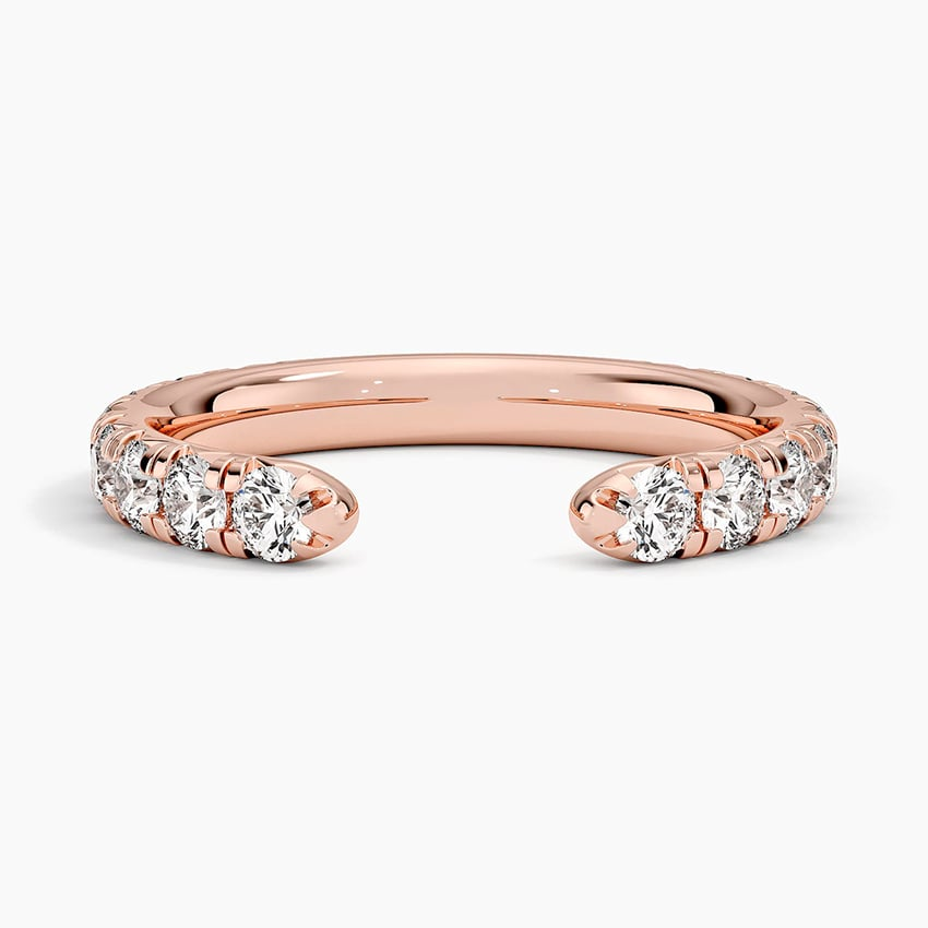 0.88CTW Round Lab Grown Diamond Open Shank Wedding Band