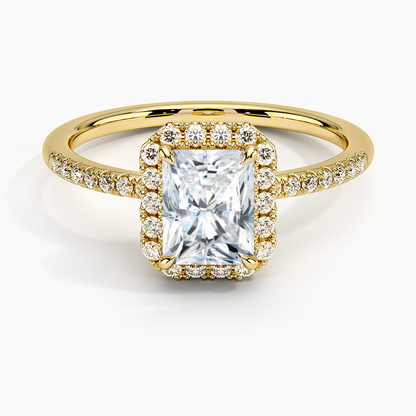 1Ct Radiant Lab Grown Diamond Halo Engagement Ring