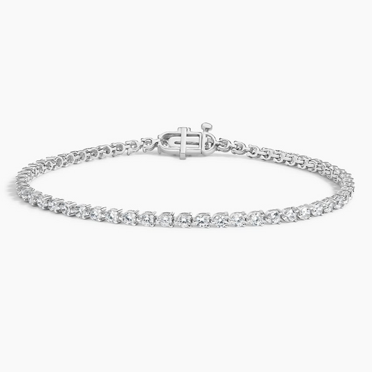 3CTW 7 inch Three Prong Lab Grown Diamond Tennis Bracelet For Unisex