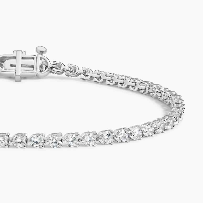 3CTW 7 inch Three Prong Lab Grown Diamond Tennis Bracelet For Unisex