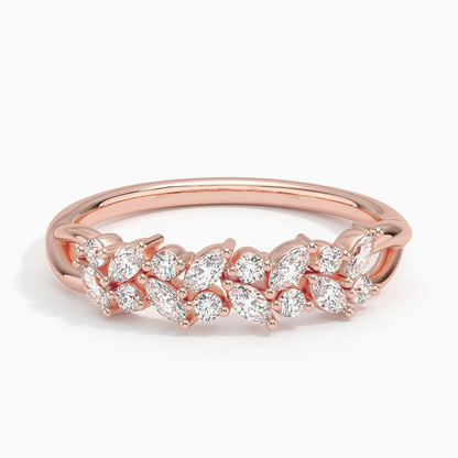 14k Gold Antique Lab Grown Diamond Women's Wedding Band
