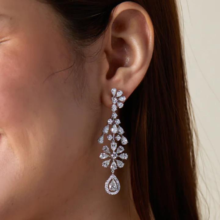 11 CTW Lab Grown Diamond Celestia Chandelier Drop Earrings