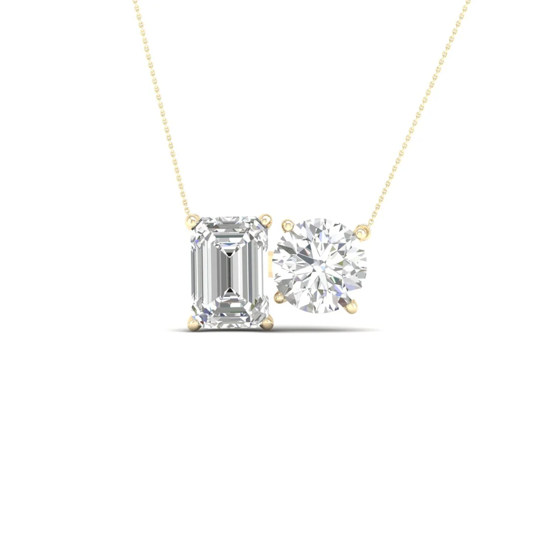 2.75 CTW Lab Grown Diamond Round Emerald Pendant