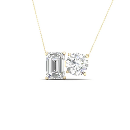 2.75 CTW Lab Grown Diamond Round Emerald Pendant