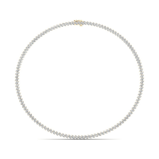 17.37CTW Classic Lab Grown Diamond Marquise Tennis Necklace