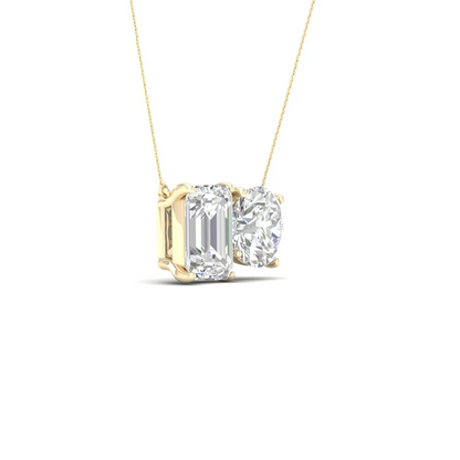 2.75 CTW Lab Grown Diamond Round Emerald Pendant
