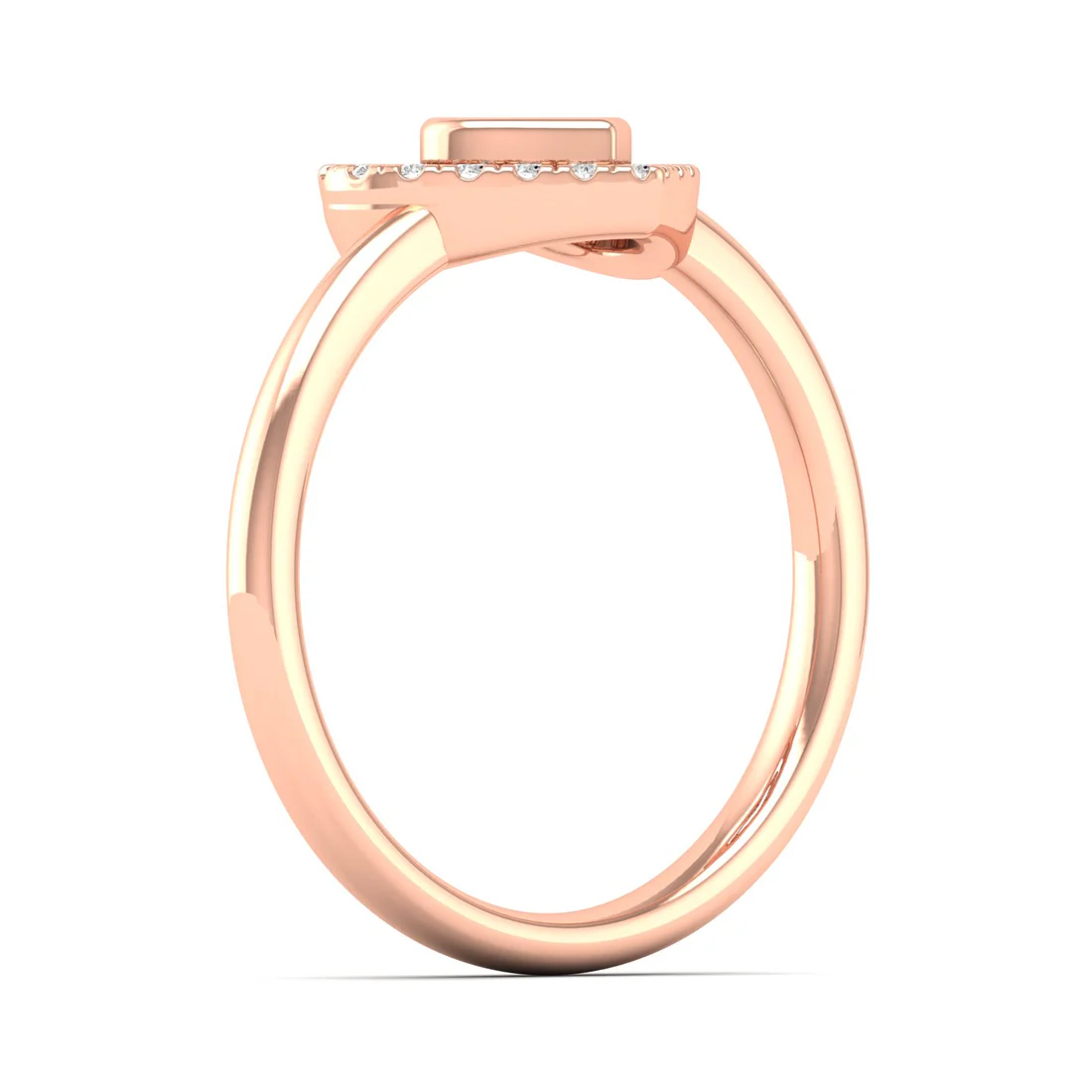 0.15Ctw Lab Grown Diamond Halo Heart Ring