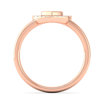 0.15Ctw Lab Grown Diamond Halo Heart Ring