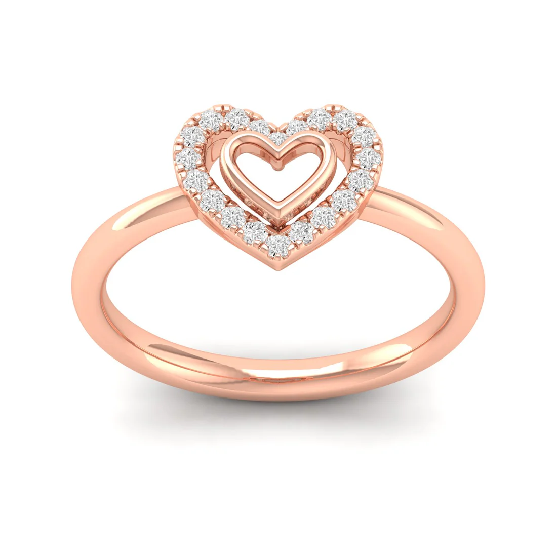 0.15Ctw Lab Grown Diamond Halo Heart Ring