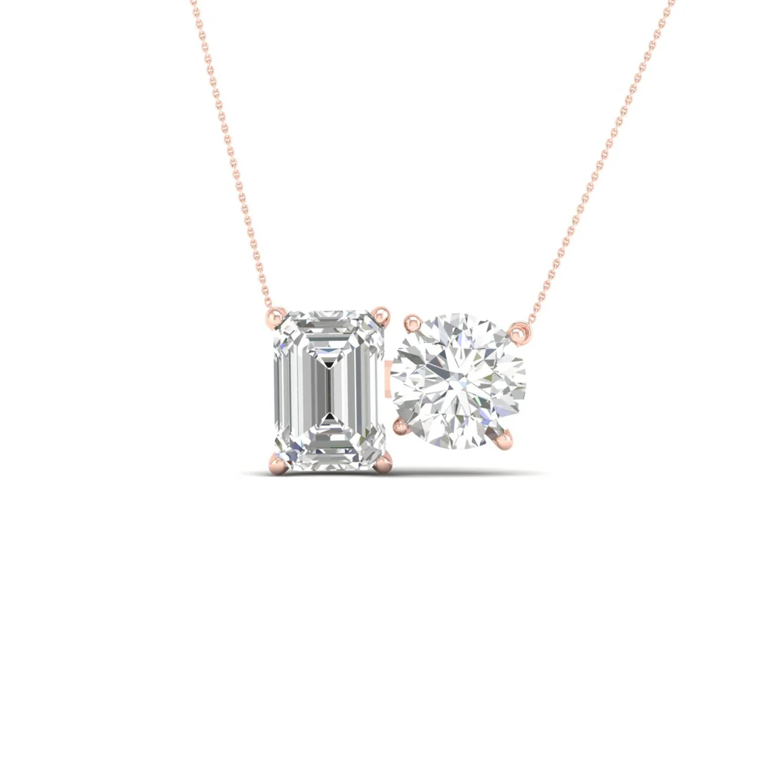 2.75 CTW Lab Grown Diamond Round Emerald Pendant