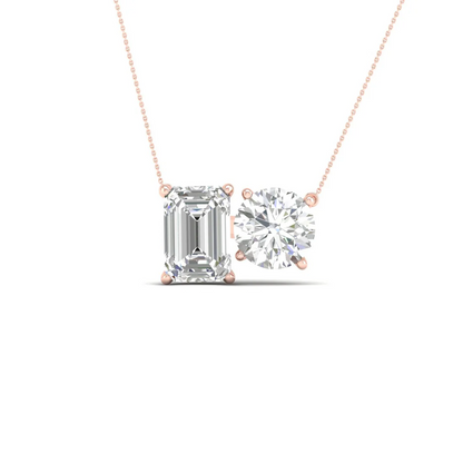 2.75 CTW Lab Grown Diamond Round Emerald Pendant