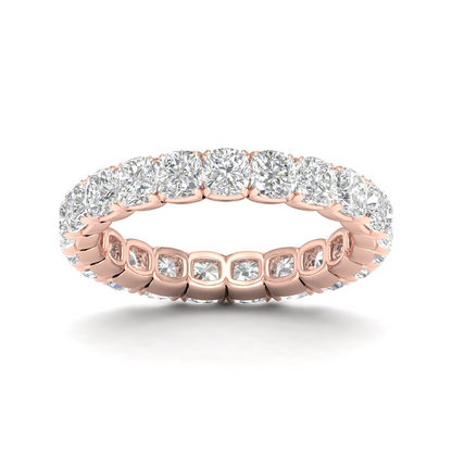3 CTW Cushion Eternity Lab Grown Diamond Wedding Band