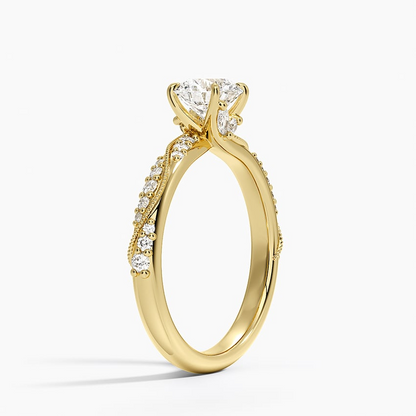 3/4 CT Round Lab-Grown Diamond Hidden Accent 2.5mm Diamond Ring