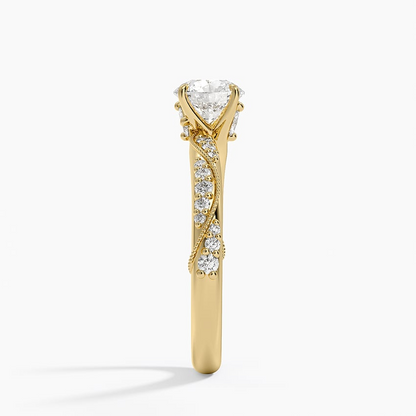 3/4 CT Round Lab-Grown Diamond Hidden Accent 2.5mm Diamond Ring