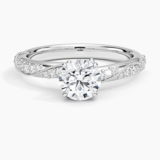 3/4 CT Round Lab-Grown Diamond Hidden Accent 2.5mm Diamond Ring