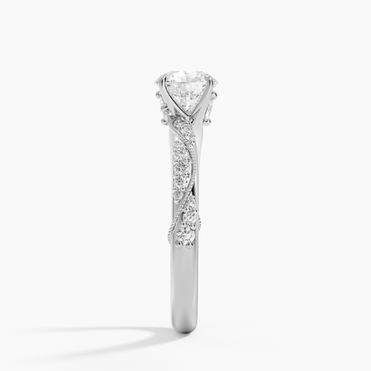 3/4 CT Round Lab-Grown Diamond Hidden Accent 2.5mm Diamond Ring