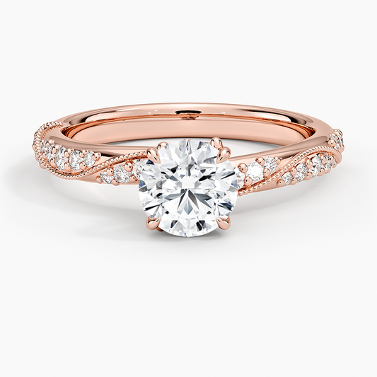 3/4 CT Round Lab-Grown Diamond Hidden Accent 2.5mm Diamond Ring
