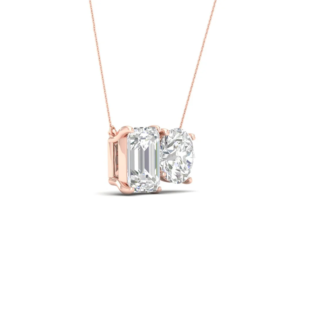2.75 CTW Lab Grown Diamond Round Emerald Pendant