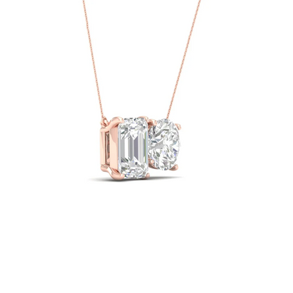2.75 CTW Lab Grown Diamond Round Emerald Pendant